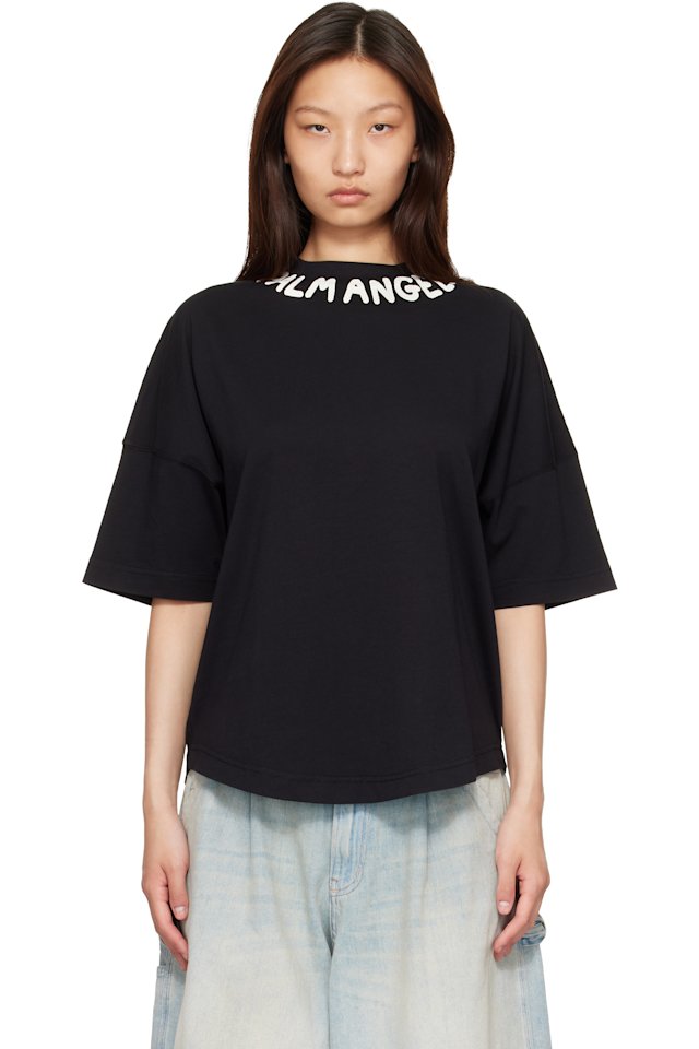Palm Angels — Black Neck Logo Over T-Shirt