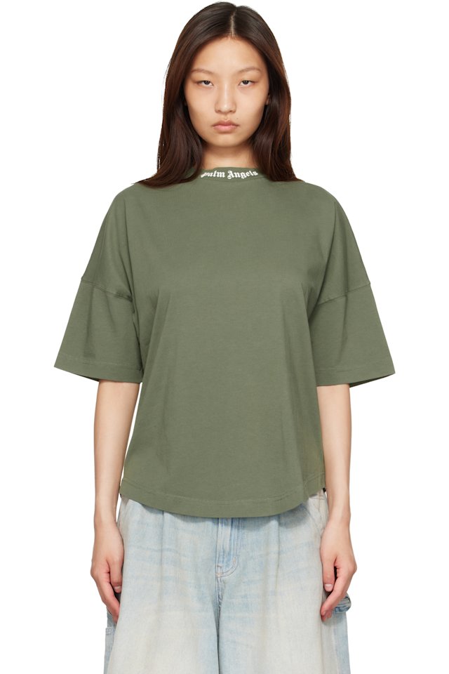 Palm Angels — Khaki Classic Logo Over T-shirt