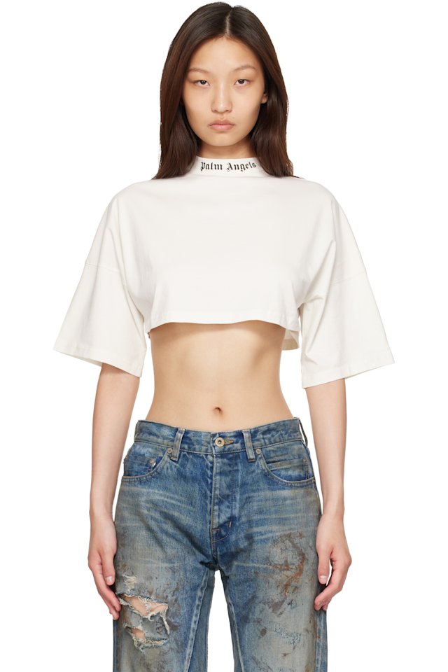 Palm Angels — White Classic Logo Mini T-shirt