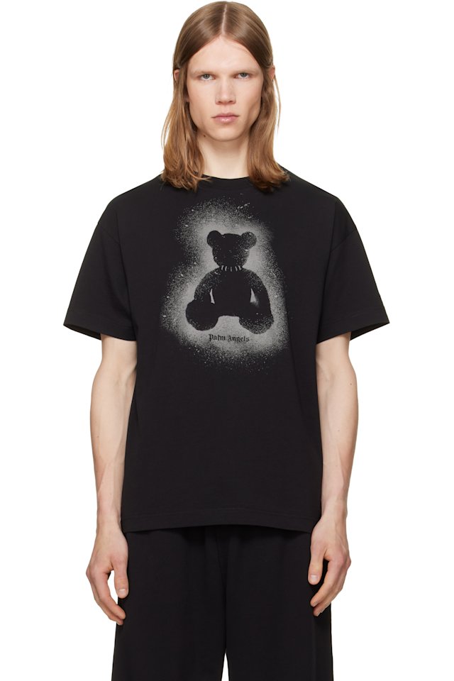 Palm Angels — Black Spray Bear T-shirt