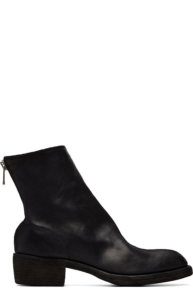 Guidi — Black 796Z Leather Back Zip Top-Ankle Boots