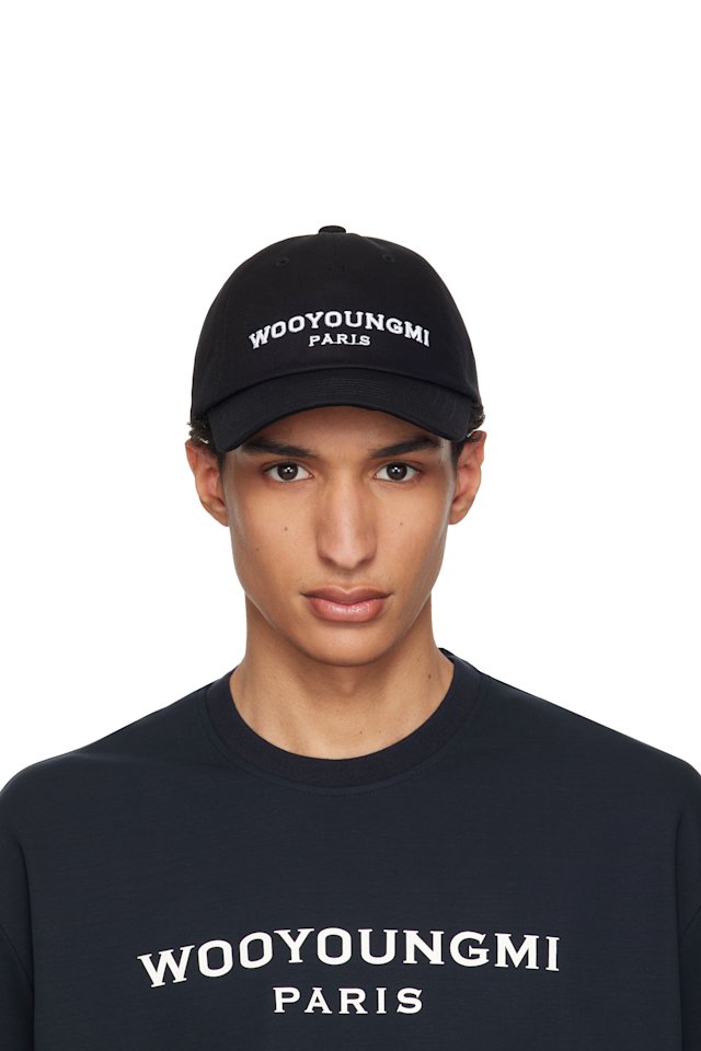 WOOYOUNGMI — Black Embroidered Ball Cap