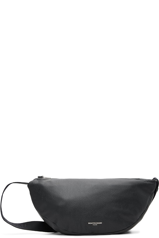 WOOYOUNGMI — Black Leather Moon Bag