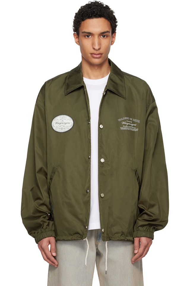 WOOYOUNGMI — Khaki Nylon Coach Jacket