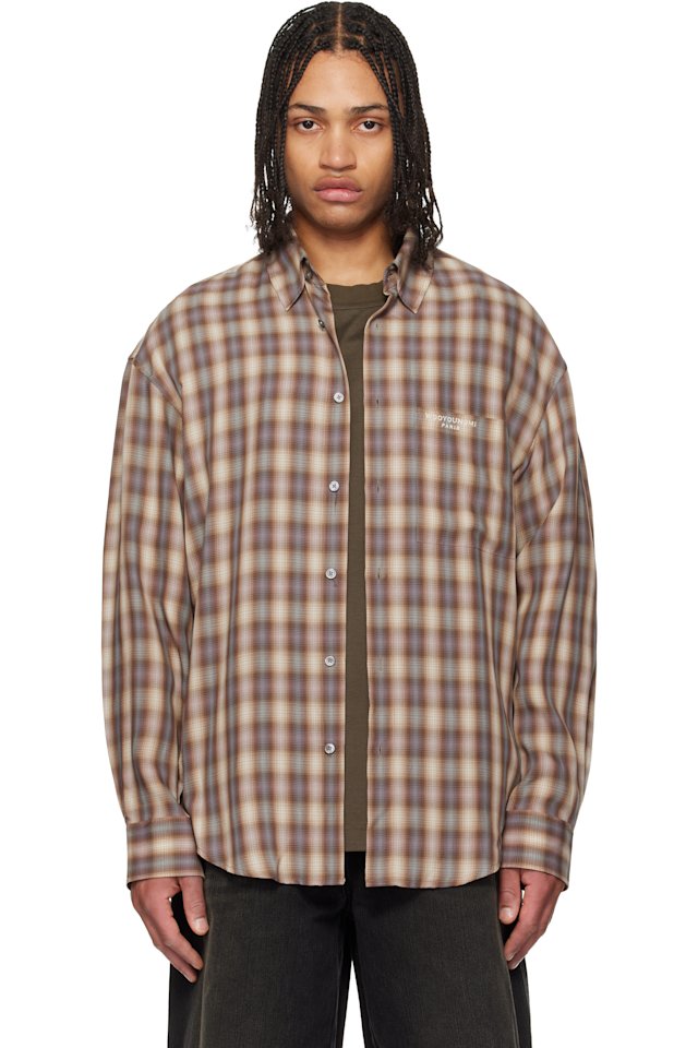 WOOYOUNGMI — Brown Checkered Shirt