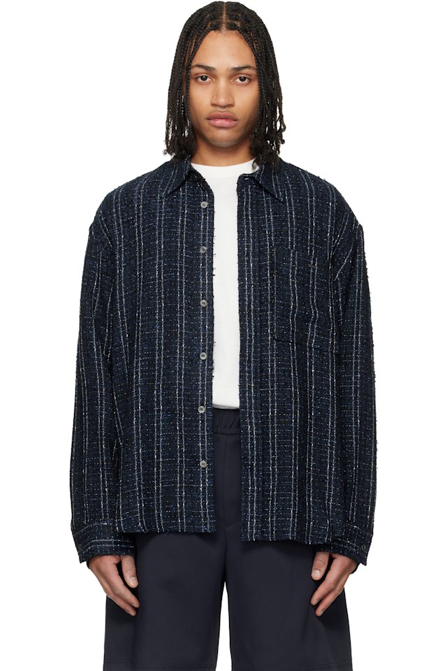 WOOYOUNGMI — Navy Tweed Shirt