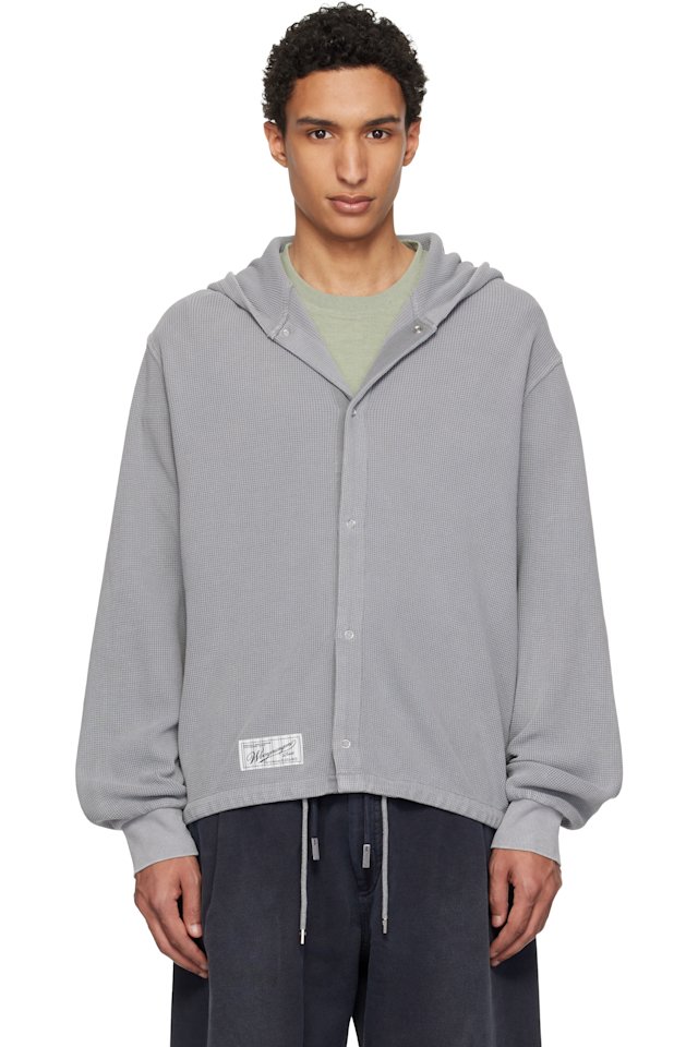 WOOYOUNGMI — Gray Dyed Open Hoodie