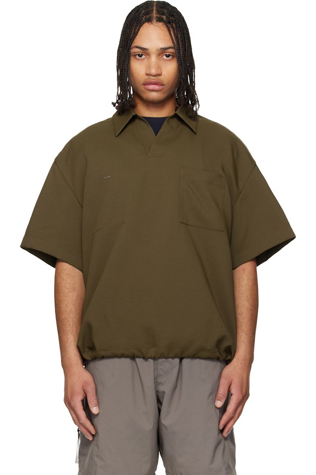 WOOYOUNGMI — Khaki Twill Patch Pocket Polo