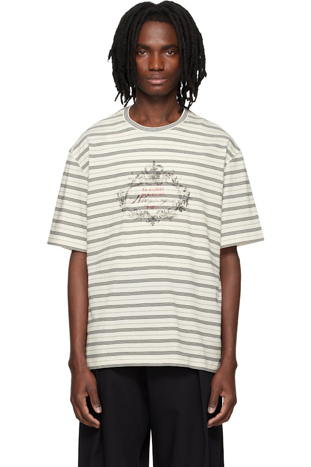 WOOYOUNGMI — Off-White Striped T-shirt