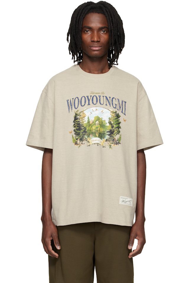 WOOYOUNGMI — Taupe Graphic T-shirt