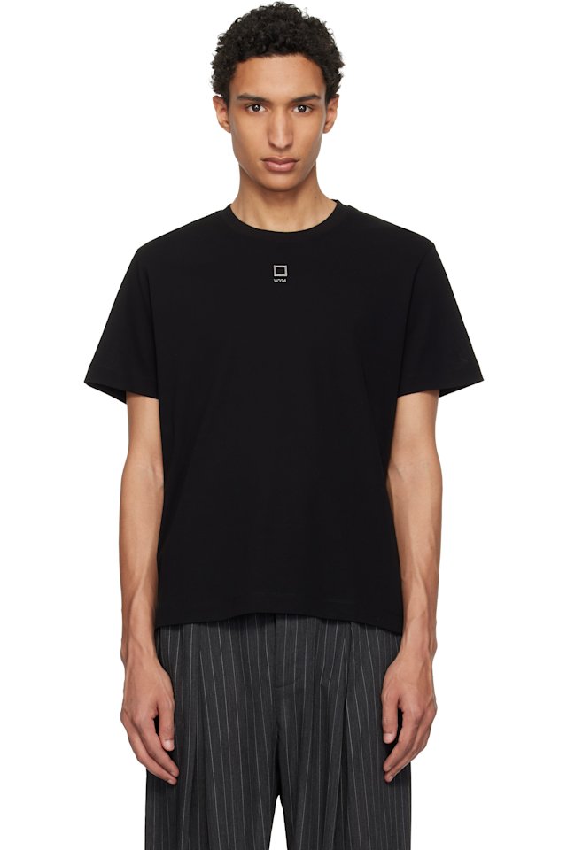 WOOYOUNGMI — Black Front Logo Slim Fit T-Shirt