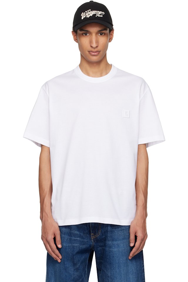 WOOYOUNGMI — White Flower Back Logo T-shirt