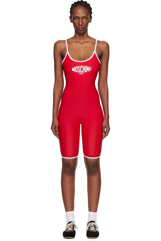 Moschino — Red Printed Lycra One-Piece Swimsuit
