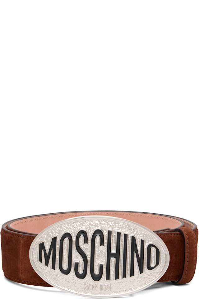Moschino — Brown Logo Hardware Belt