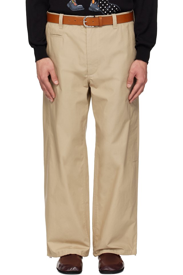 Moschino — Beige Classic With Twist New Tailoring Trousers