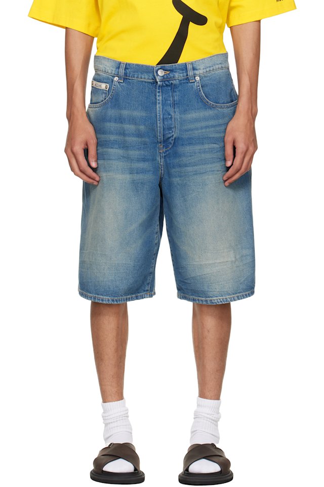 Moschino — Blue Logo Denim Shorts