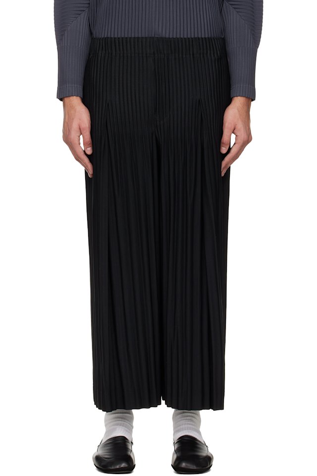 HOMME PLISSÉ ISSEY MIYAKE — Black Monthly Colors December Trousers