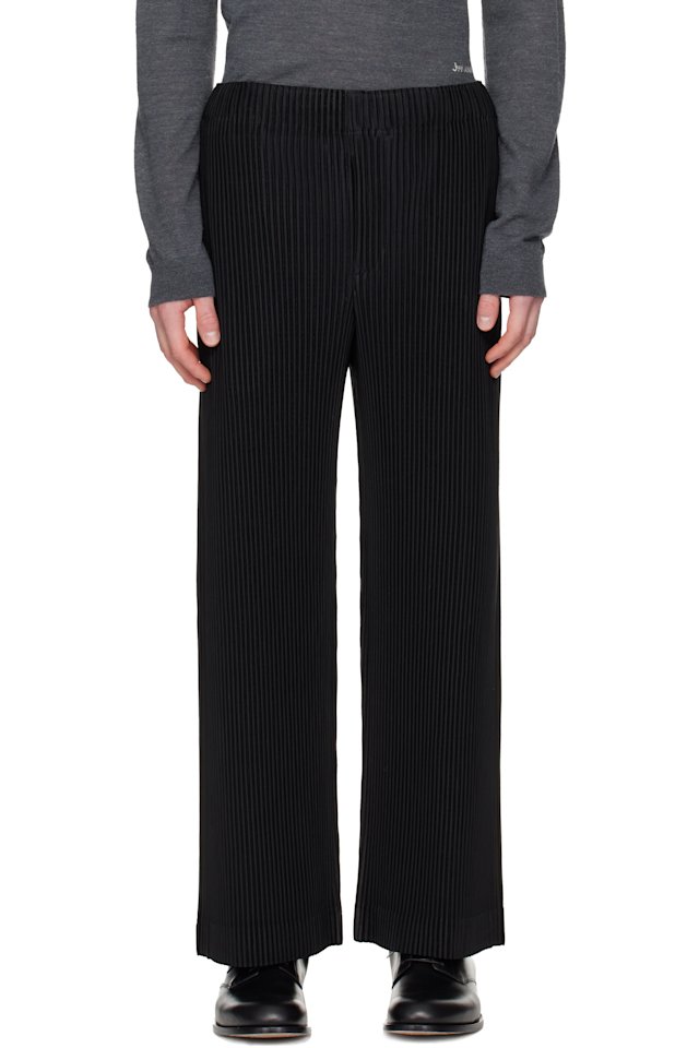 HOMME PLISSÉ ISSEY MIYAKE — Black Monthly Colors October Trousers