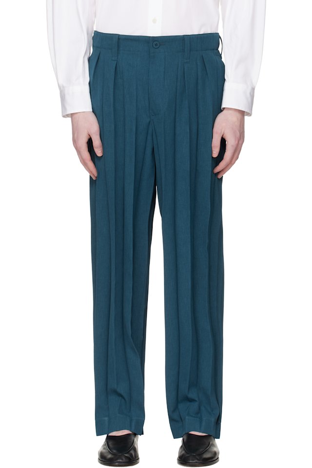 HOMME PLISSÉ ISSEY MIYAKE — Navy Edge Ensemble Trousers