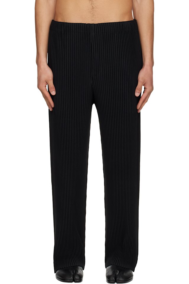HOMME PLISSÉ ISSEY MIYAKE — Black Color Pleats 1 Trousers