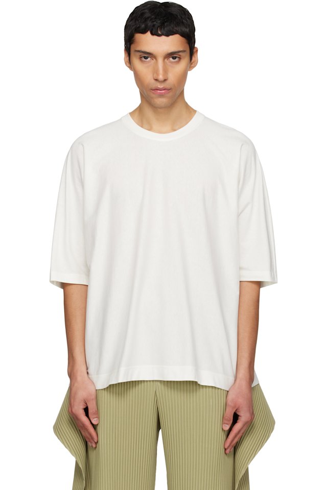 HOMME PLISSÉ ISSEY MIYAKE — White Release-T Basic T-shirt