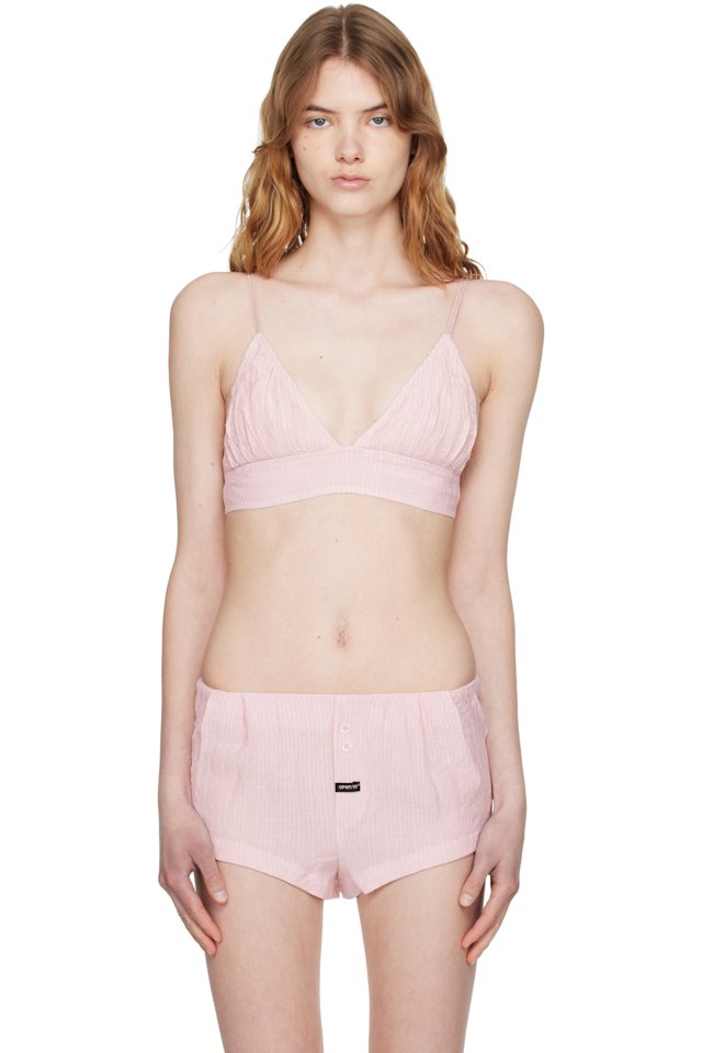 OPEN YY — Pink Crinkled Bralette