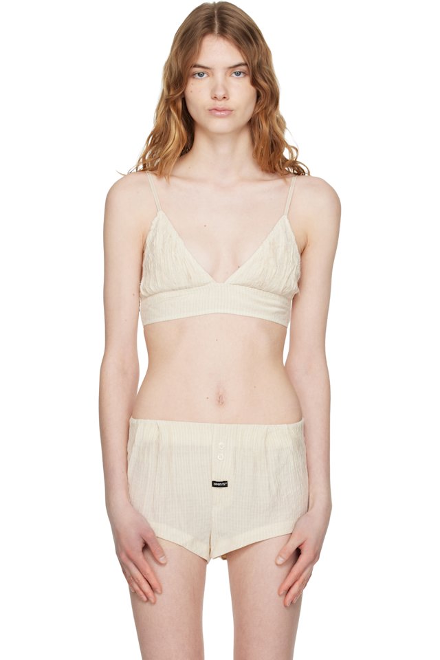 OPEN YY — Beige Crinkled Bralette