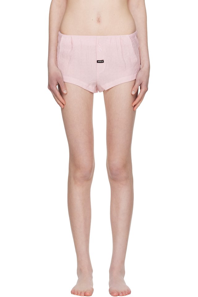 OPEN YY — Beige Crinkled Tab Boxer Briefs