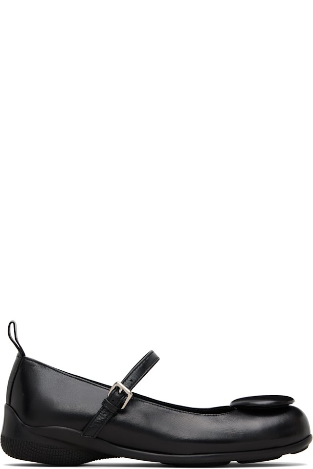 OPEN YY — Black Badge Appliqué Flats