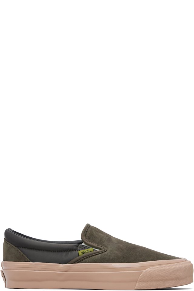 Vans — Brown Premium Classic Slip-On Sneakers