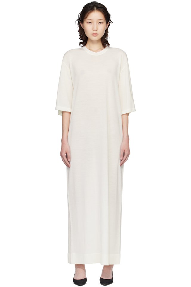 TOTEME — Off-White Merino Knit Tee Maxi Dress