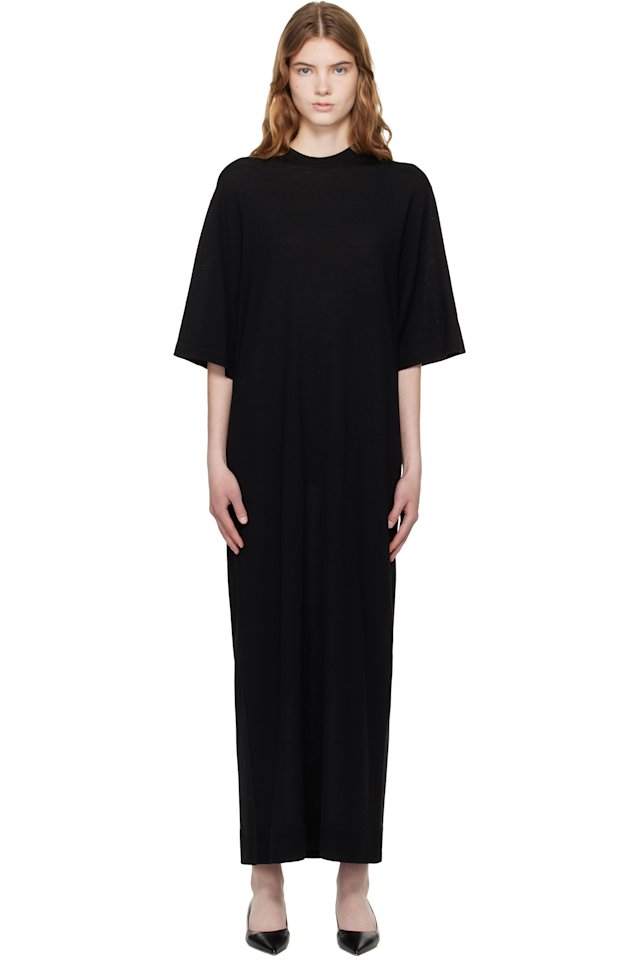 TOTEME — Black Knit Tee Maxi Dress