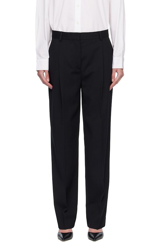 TOTEME — Black Pleat Trousers