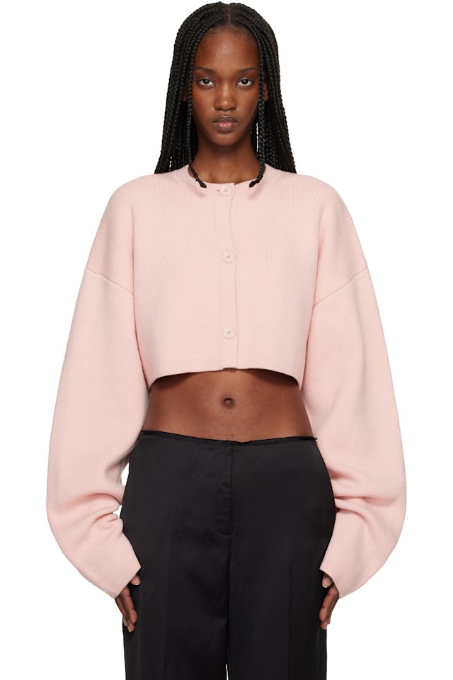 TOTEME — Pink Cropped Oversized Cardigan