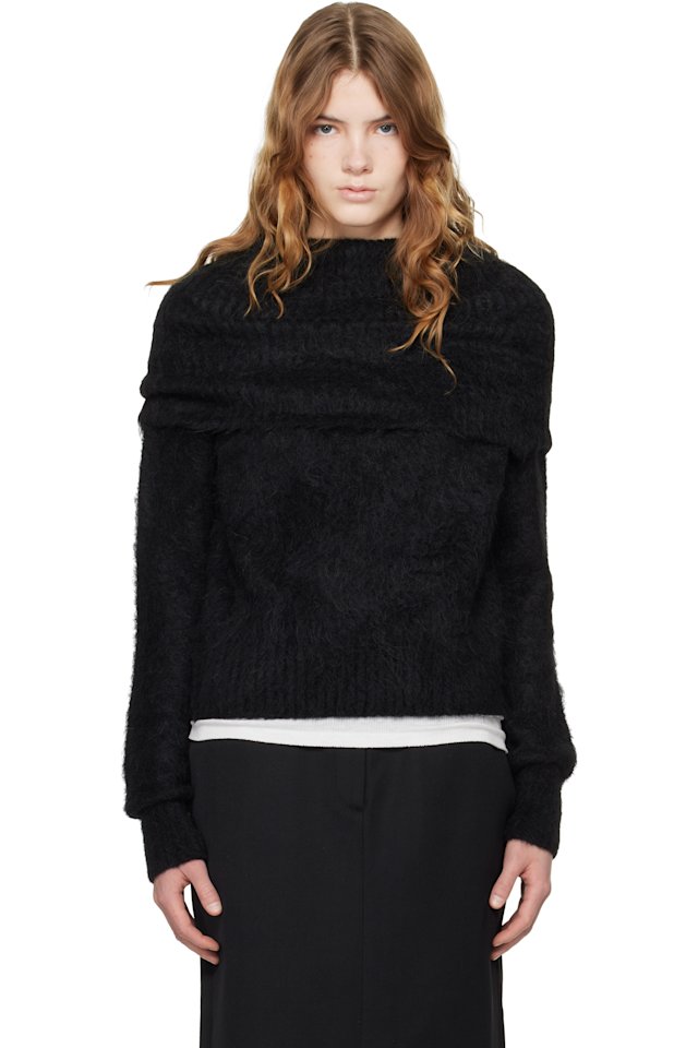 TOTEME — Black Funnel Alpaca-Blend Knit Turtleneck
