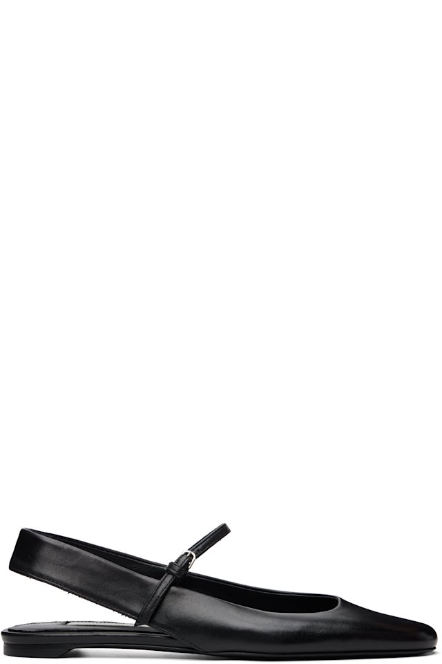 TOTEME — Black Slingback Nappa Mary Jane Ballerina Flats