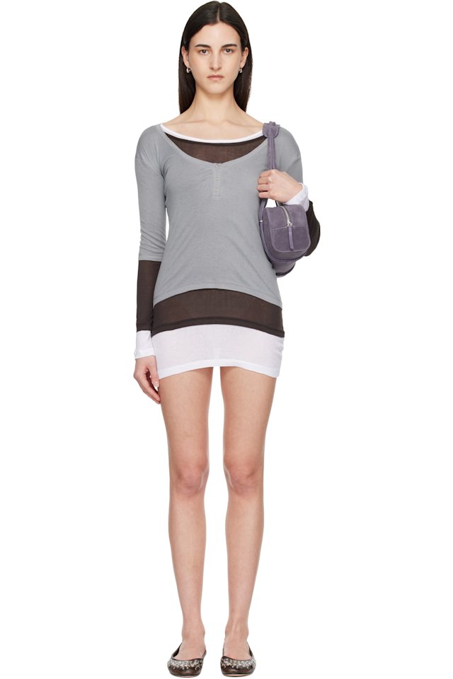 Gimaguas — Gray & Brown Gemma Minidress