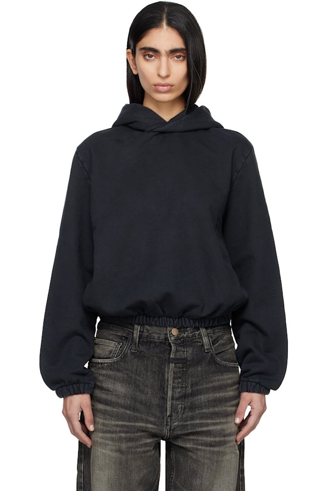 Fear of God — Black Sunfaded Classic Half Raglan Fleece Hoodie