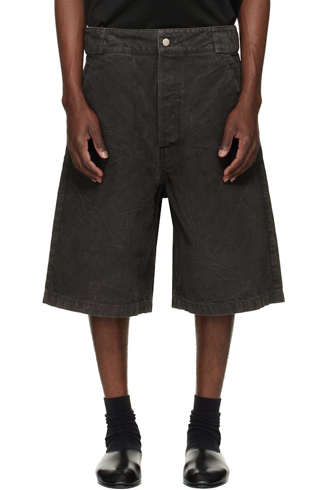 Fear of God — Black Washed Canvas Utility Shorts