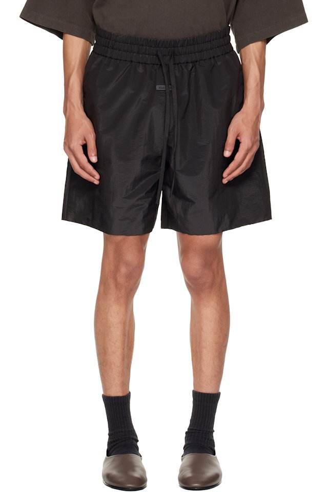 Fear of God — Black Nylon Taffeta Padded Sport Shorts
