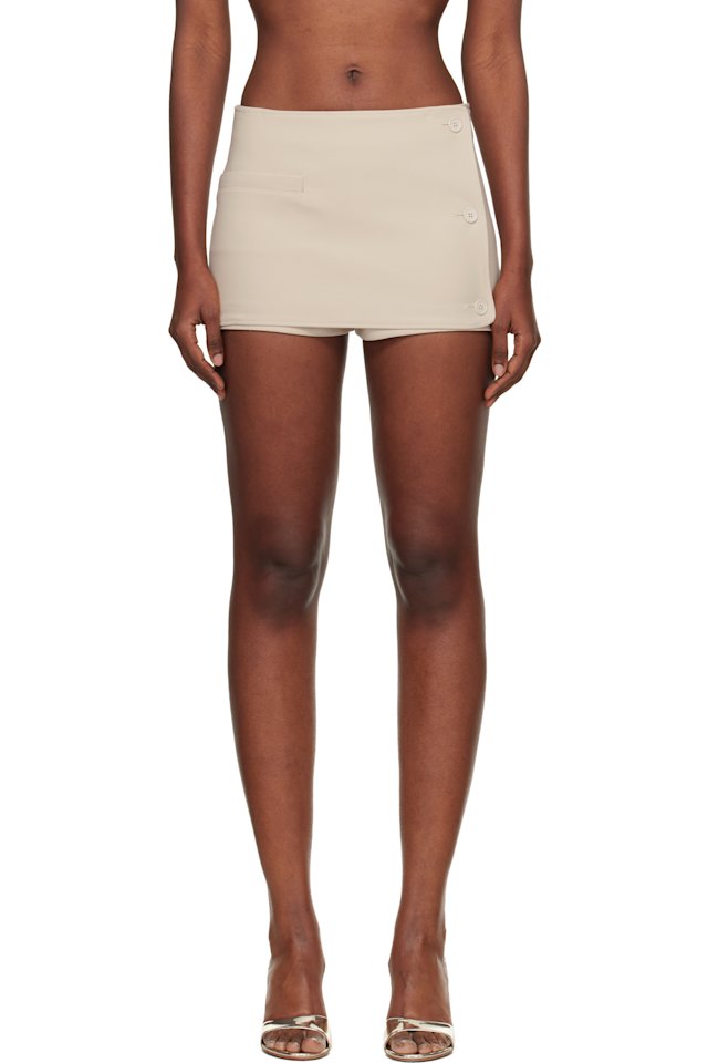 Courrèges — Beige Oblique Mini Skort