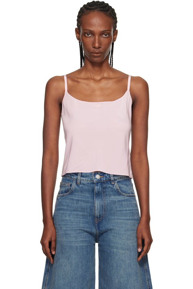 Courrèges — Pink Lingerie Silk Top