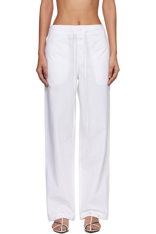 Victoria Beckham — White Cargo Trousers