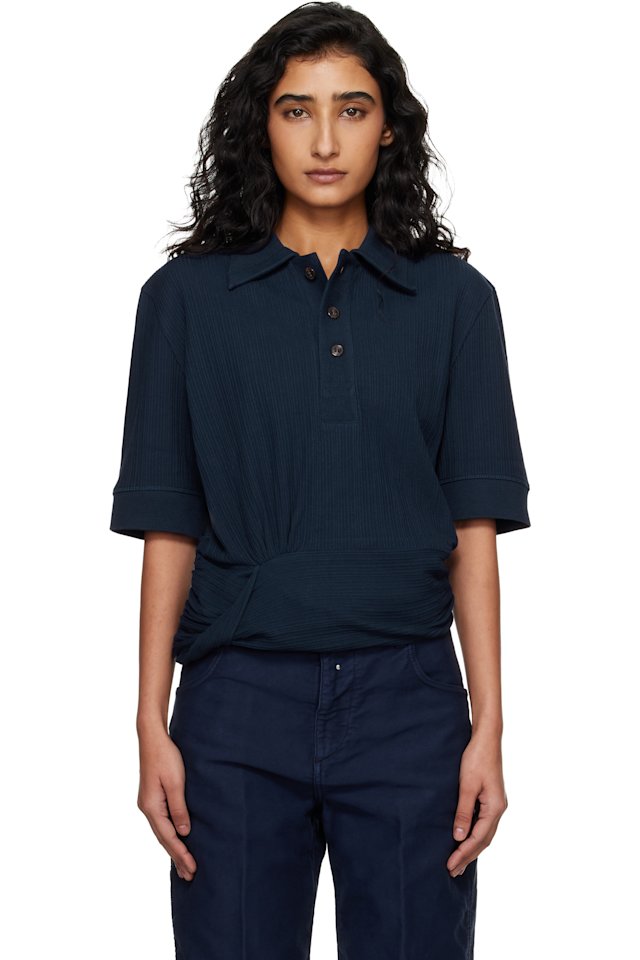 Victoria Beckham — Navy Twist Polo