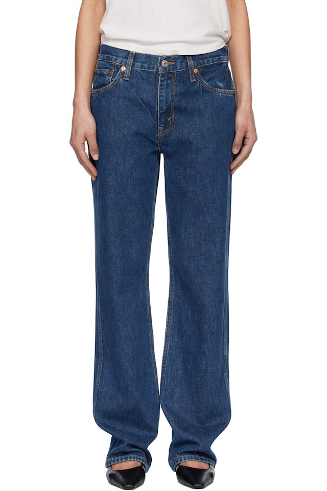 Re/Done — Blue 90s Mid Rise Loose Jeans