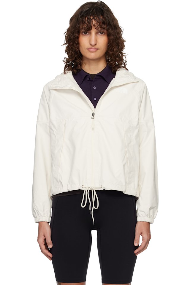 The North Face — White Antora Hoodie Rain Jacket