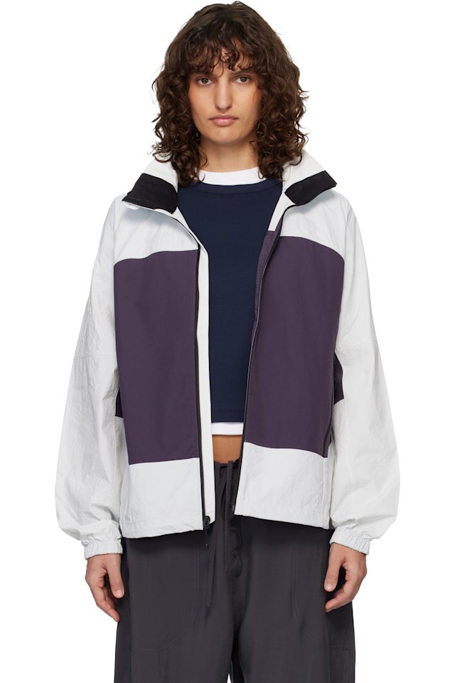 The North Face — White & Purple HKe Utility Wind Jacket