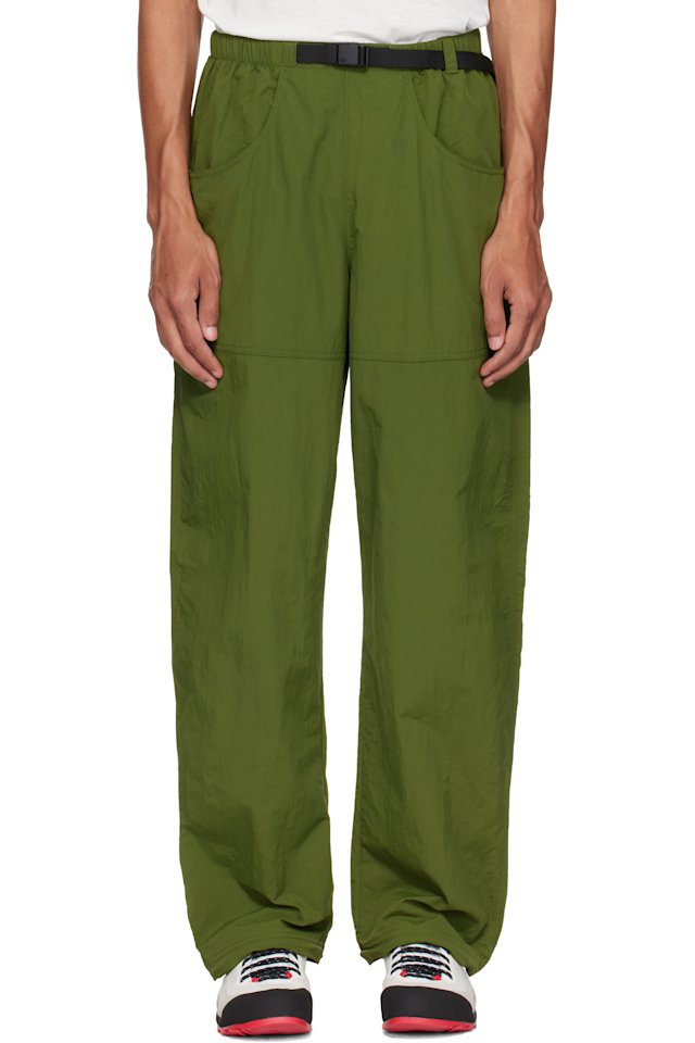 The North Face — Khaki TNF Red Box Nylon Belted Trousers