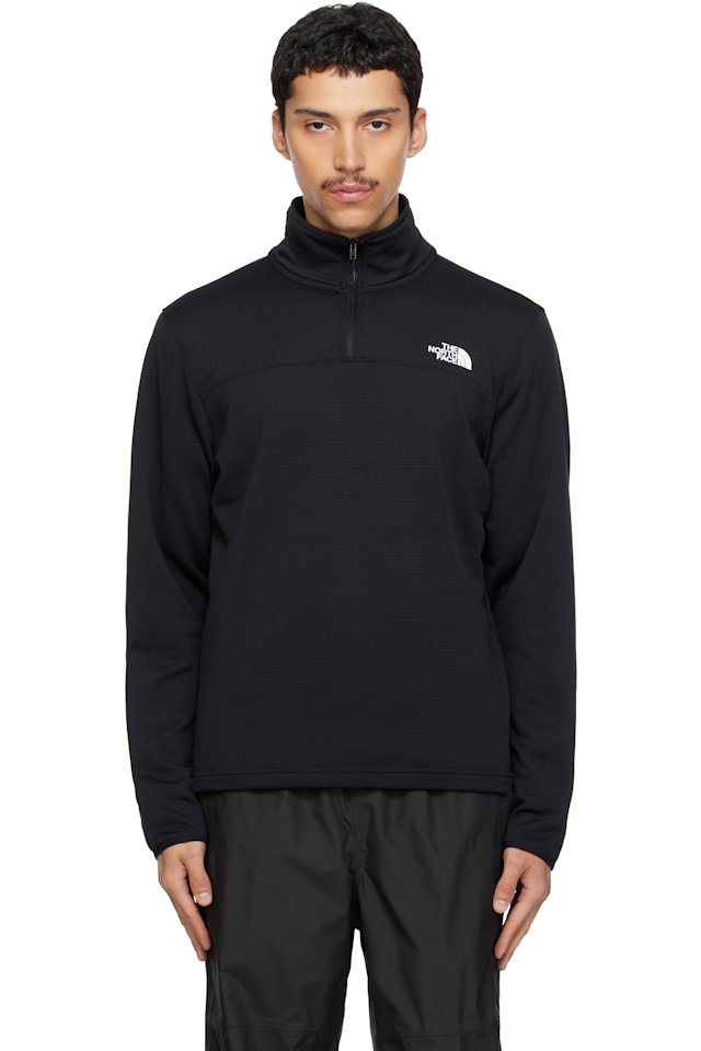 The North Face — Black Cedar Trail Grid Fleece Quarter-Zip Sweatshirt
