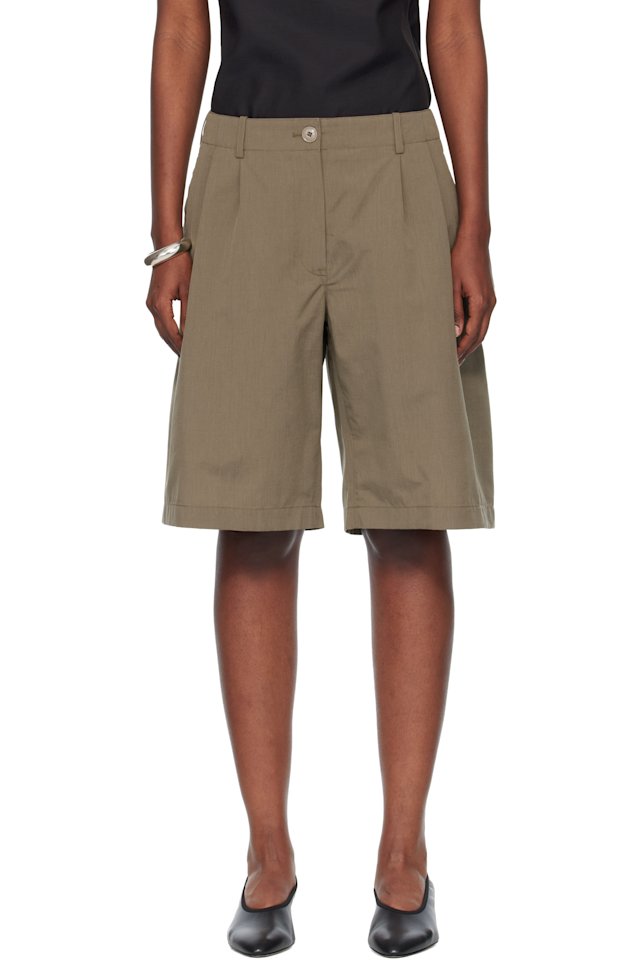 OUR LEGACY — Khaki Ponte Shorts